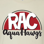 2024-2025  "RAC" Cream, Red, & White AquaHawgs Team T-shirt