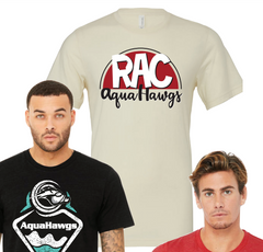 2024-2025  "RAC" Cream, Red, & White AquaHawgs Team T-shirt