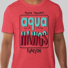 2024-2025 Heathered Red "Hawgs Nation" Team T-shirt